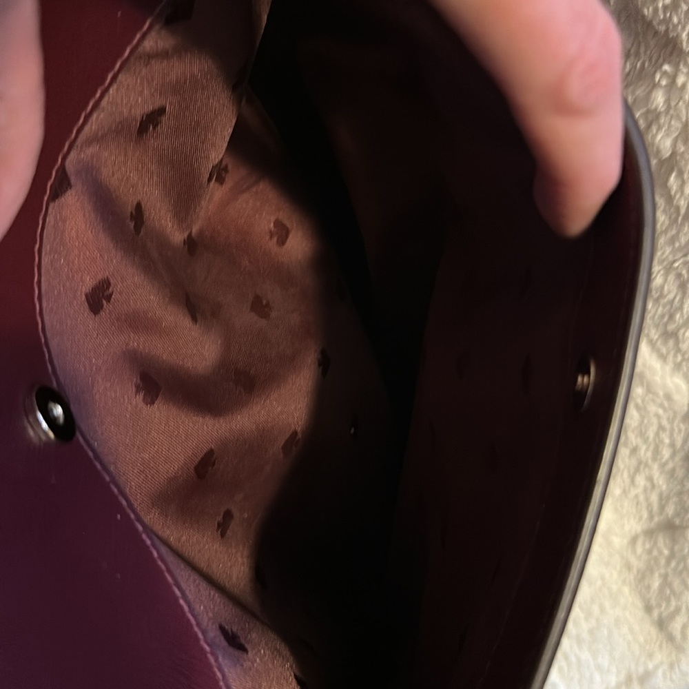 Kate Spade Staci Laptop Shoulder Tote Purse Burgundy with Matching Wallet - Picture 9 of 9